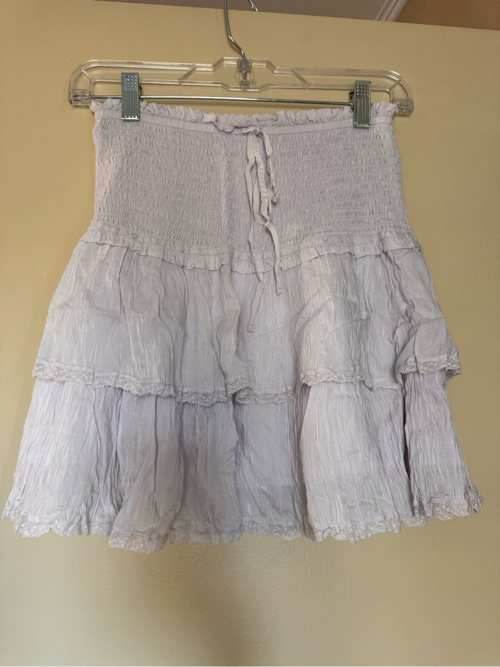 Wilfred Tiered Light Lavender Smocked Waist Skirt
